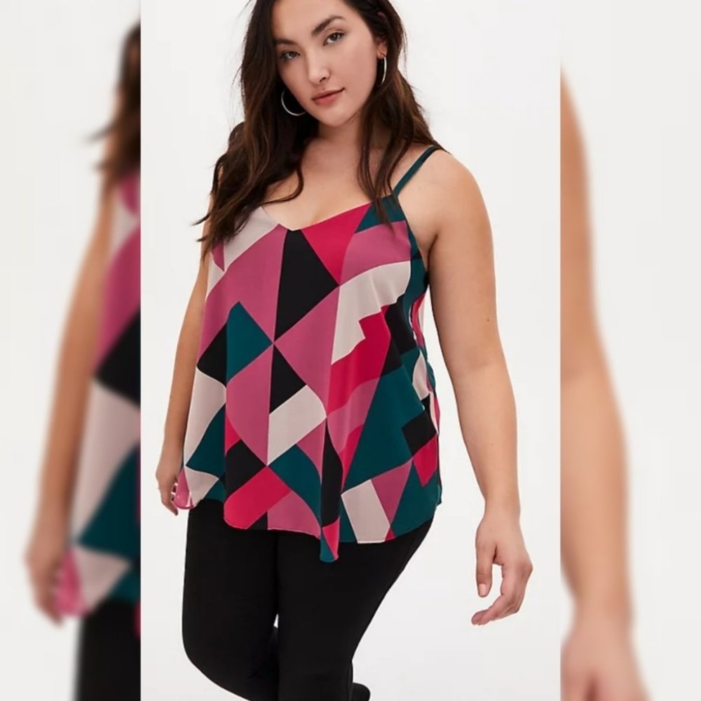 Torrid Geometric Shirt Blouse Tank Top Cami Plus Size Size 4x